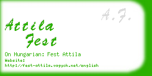 attila fest business card